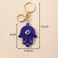 Resin Hamsa Evil Eye Keychains Gold Clasp Sky Deep Blue view 4