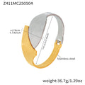 Two-Tone Stainless Steel Wide Geometric Hinge Cuff Bangles view 10
