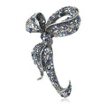 Antique Bow Rhinestone Brooch Multicolor Black Blue Three Colors view 4