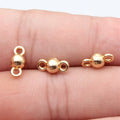 Double Loop Round Bead Connectors in Six Metal Finishes view 9