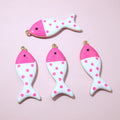 Polka Dot Enamel Fish Charms in Eight Color Options view 9