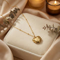Hug Heart Pendant Necklace Beaded Cable Chain Gold Steel Finish view 4