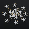 Tiny Colorful Starfish Charms with Gold Tone Loops in Ten Options view 6