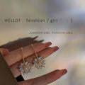 Rose Gold Tone Sculpted Sunflower Hook Earrings For Women view 4