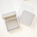 Gray Square Flocked Jewelry Gift Presentation Display Box view 2