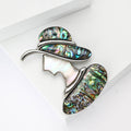 Abalone Shell Silhouette Lady Brooch with Wide Hat view 2