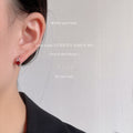 Silver Black Heart Enamel Huggie Hoop Earrings Pair view 2