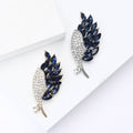 Navy and Clear Crystal Leaf Brooch in 2 Color Styles view 2