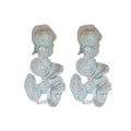 Pale Blue Floral Petal Drop Earrings For Women Jewelry view 5