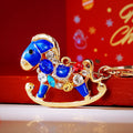 Crystal Gem Rocking Horse Keychains in Plain and Corded Options view 8