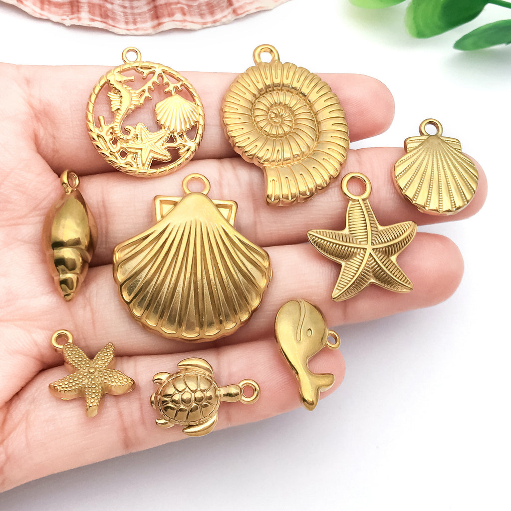 Stainless Steel Starfish Ocean Animal Charm Pendant for DIY Bracelet Necklace Keychain
