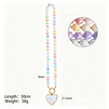 Colorful Bead Necklaces With Six Gold Tone Ocean And Heart Pendants view 7
