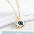Gold Tone Eyeball Pendant Necklaces in Four Detailed Iris Colors view 7