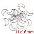 Open Crescent Moon Stainless Steel Charms in Two Finishes view 4