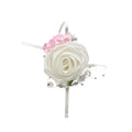 Cream Organza Rose Duckbill Hair Clips Five Floral Accents view 5