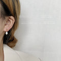 Asymmetric Gold Pearl and Teardrop Zircon Drop Earrings view 4