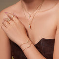 Zircon Angel Wing Necklace Bracelet Earring Ring Gold view 2