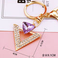 Jeweled Letter V Keychains in White Pink Blue and Purple view 9
