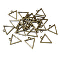 Minimal Open Triangle Charms in Two Antique Metal Finishes view 6