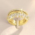 Marquise Clear Stone Double-Layer Wide Ring In Gold And Silver Tones view 7