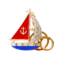 Red Sail Pearl Boat Keychains with Four Red and Blue Loop Options view 5