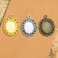 Small Oval Floral Edge Pendant Trays in Three Finishes view 1
