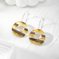 Striped Wood and Resin Geometric Hoop Earrings in Five Designs view 6