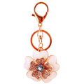 Layered White Flower Keychain With Clear Stones And Colored Center view 5