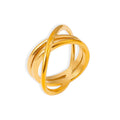 Gold Cross Wrap Multi-Band Openwork Metal Finger Ring view 5