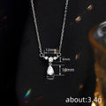 Teardrop Crystal Pendant Necklace in Silver Tone Jewelry view 4