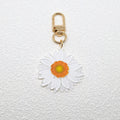 Gold Tone Colorful Daisy Clip Keychains in Six Colors view 10