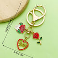 Flower Charm Keychains Featuring Red Heart Across 43 Pictured Variations view 3