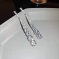 Silver Tone Crystal Heart Drop Stud Earrings Three Styles view 7