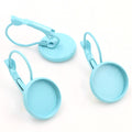 Colorful Round Leverback Earring Bezel Tray Settings view 10