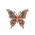 Red Gold Tone Butterfly Crystal Enamel Two Designs Metal Brooch Pin view 1