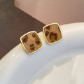 Leopard Pattern Velvet Look Stud Earrings in Four Shapes view 3