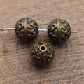 Floral Scroll Round Small Hole Metal Beads in Two Finishes view 4