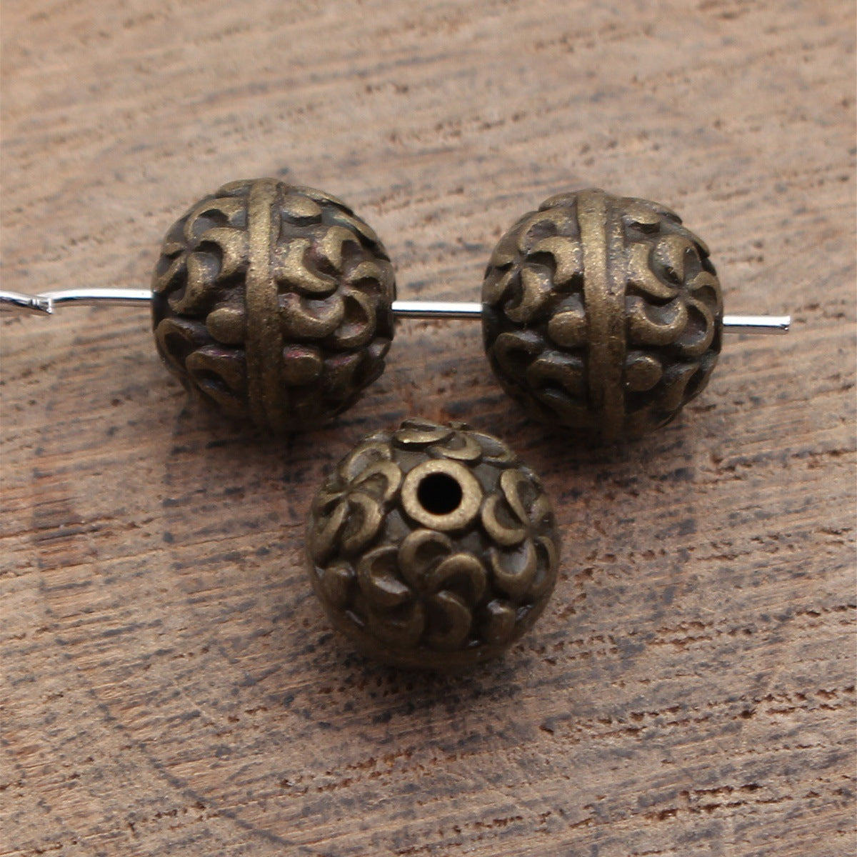 10x10x9.5mm 2.8g Multicolor Zinc Alloy Flower Texture Spacer Beads for DIY Bracelet Necklace Making