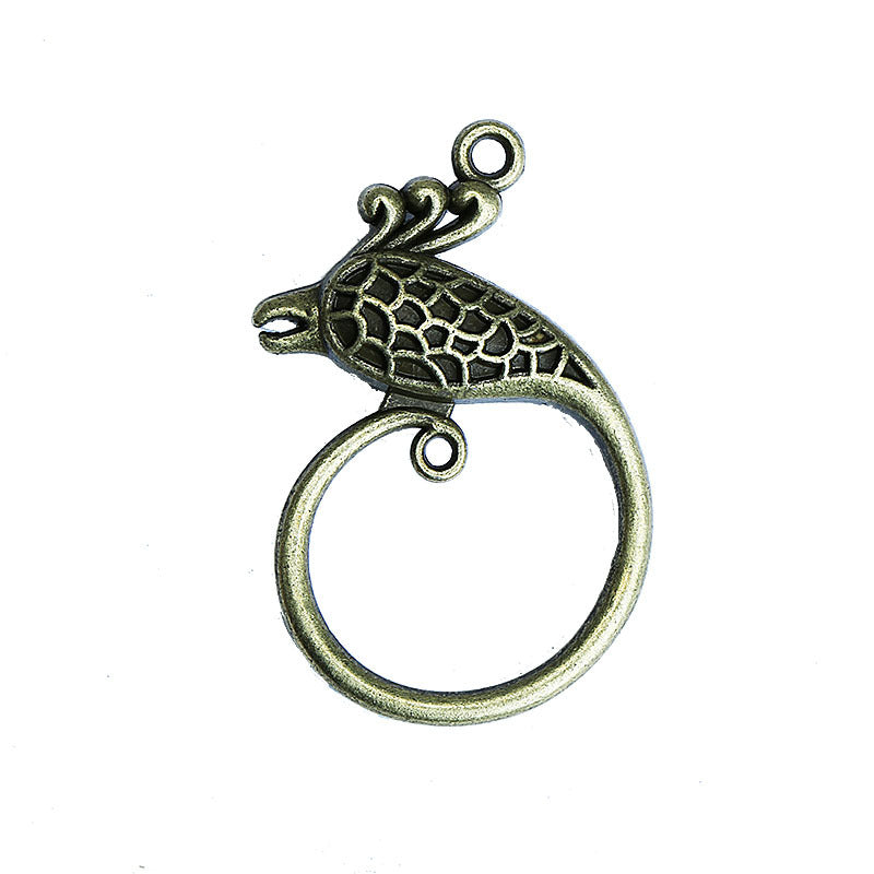 Vintage Alloy Phoenix Charm Pendant in Ethnic Style