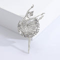 Crystal Ballerina Dancer Brooch Silver Or Gold Tone view 4