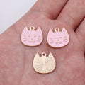Enamel Cat Face Charms in Four Pastel and Dark Colors view 7