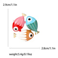 Three Colorful Fish Brooch with Gold Tone Fins and Enamel Bodies view 4