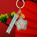 Full Crystal Star Keychains with Jeweled Wrist Straps in Eight Colors view 5