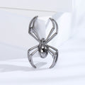 Polished Spider Brooch With Faceted Body and Sculpted Metal Legs view 6
