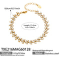 Pearl Chevron Wheat Bracelet Gold Or Steel Stainless Steel view 7