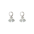 Silver Crystal Bell Bow Leverback Drop Earrings Pair view 5
