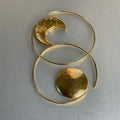 Sun and Moon Asymmetric Oversized Hoop Earrings with Detailed Finish view 7