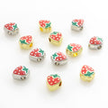 Enamel-Look Gold Silver Strawberry Alloy Beads in 2 Styles view 3