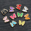 Colorful Enamel Butterfly Charms with Gold Tone Edges view 4