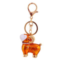Ram Shaped Metal Keychain With Clear Stone Collar, Five Variants view 5